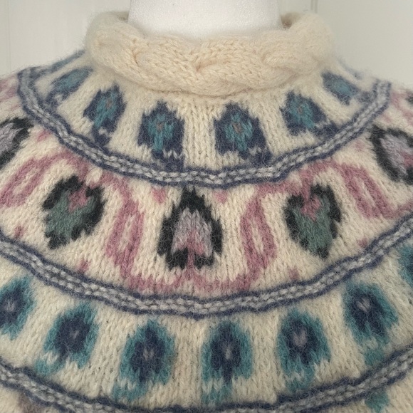 Woolrich Chunky Knit Fairisle Sweater Wool Vintage Small Cottagecore Grandma Ski - Picture 3 of 11